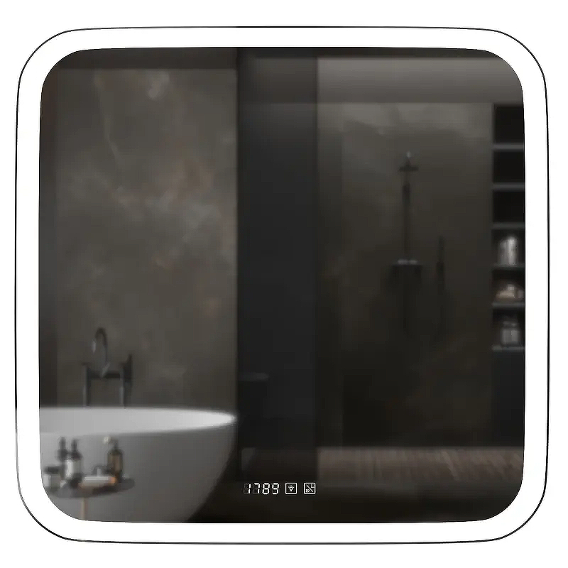 Зеркало Mixline Стив-3 70 548631 с подсветкой с сенсорным выключателем, подогревом и часами