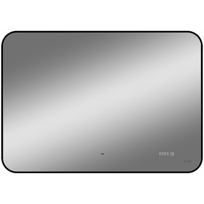 Зеркало Reflexion Black View 1000х700 RF4004BV с подсветкой Черное с бесконтактным выключателем, диммером и часами
