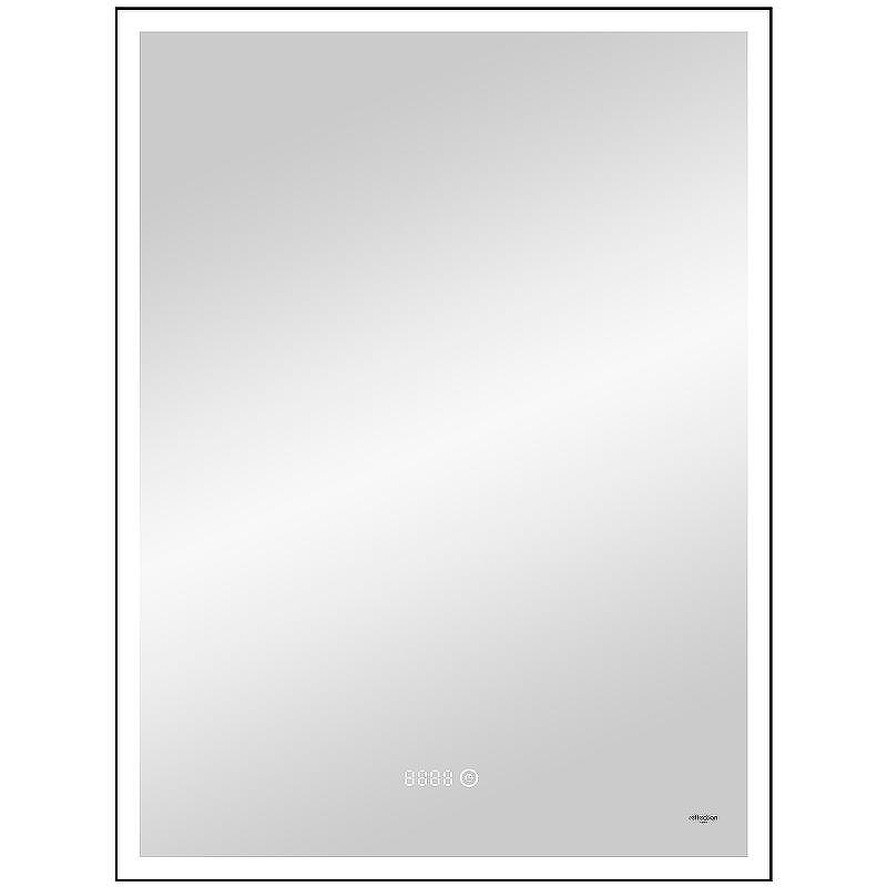 Зеркало Reflexion Ghost 600х800 RF5223GH с подсветкой Черное с сенсорным выключателем, диммером и часами