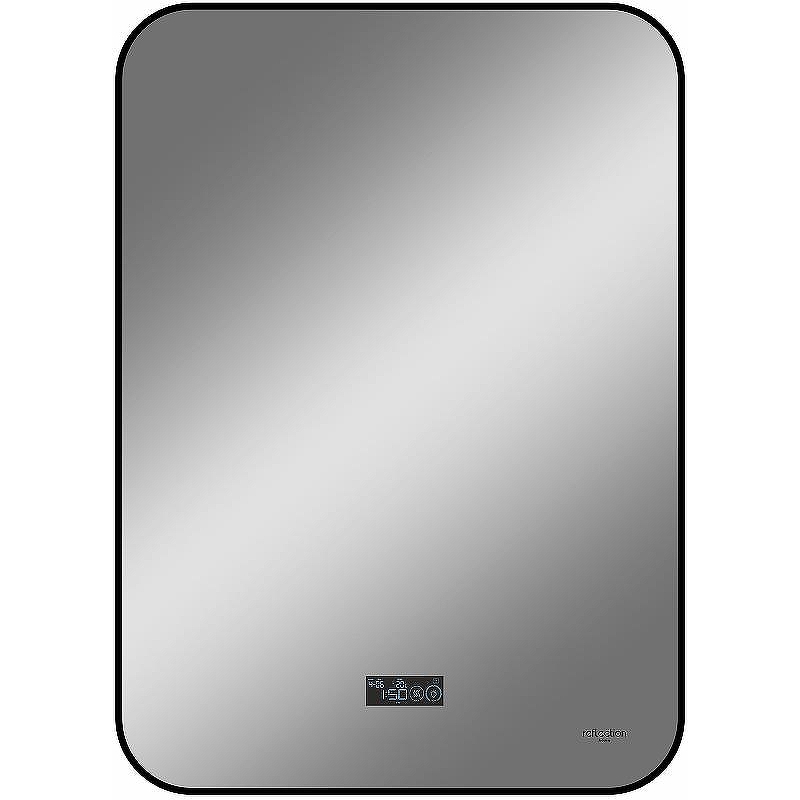 Зеркало Reflexion Shadow 600х800 RF5732SH с подсветкой Черное с сенсорным выключателем, диммером, подогревом и часами