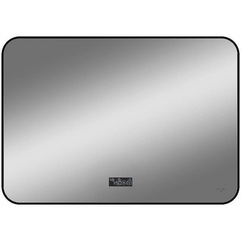 Зеркало Reflexion Shadow 800х600 RF5733SH с подсветкой Черное с сенсорным выключателем, диммером, подогревом и часами