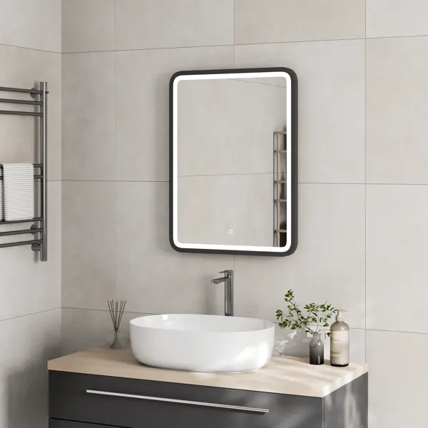Зеркало с подсветкой Simple Gray LED 60x80 см
