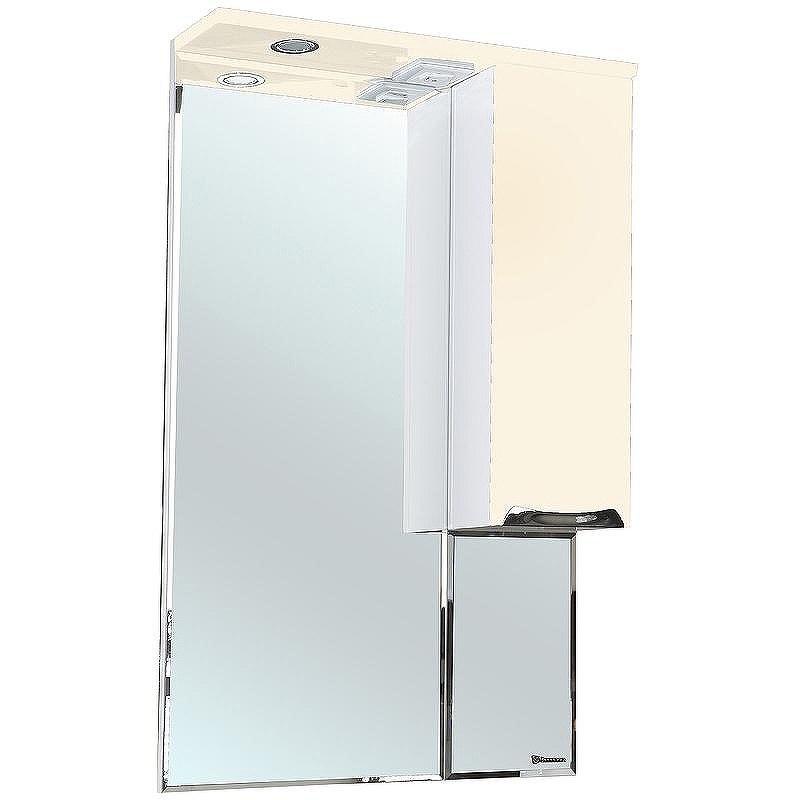 Зеркало со шкафом Bellezza Альфа 55 R 4618808001073 с подсветкой Белое Бежевое