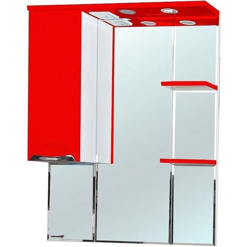 Зеркало со шкафом Bellezza Альфа 75 L 4618812002035 с подсветкой Белое Красное