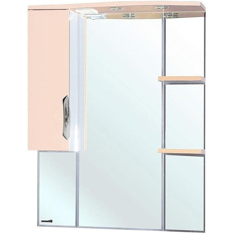 Зеркало со шкафом Bellezza Лагуна 85 L 4612114002076 с подсветкой L Бежевое Белое
