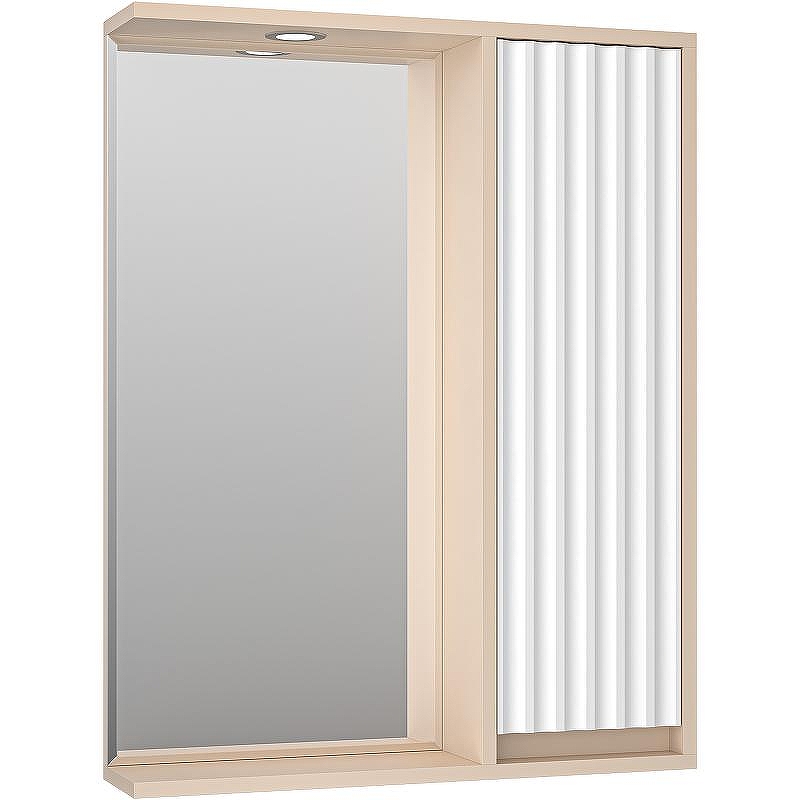 Зеркало со шкафом Brevita Balaton 65 R BAL-04065-03-01П с подсветкой Белое матовое Бежевое матовое