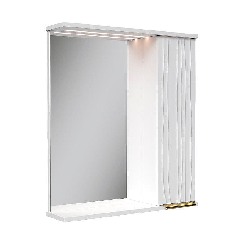 Зеркало со шкафом Volna Lotty Gold 60 R zsLOTTYGD60.R-04 с подсветкой цвет Белый
