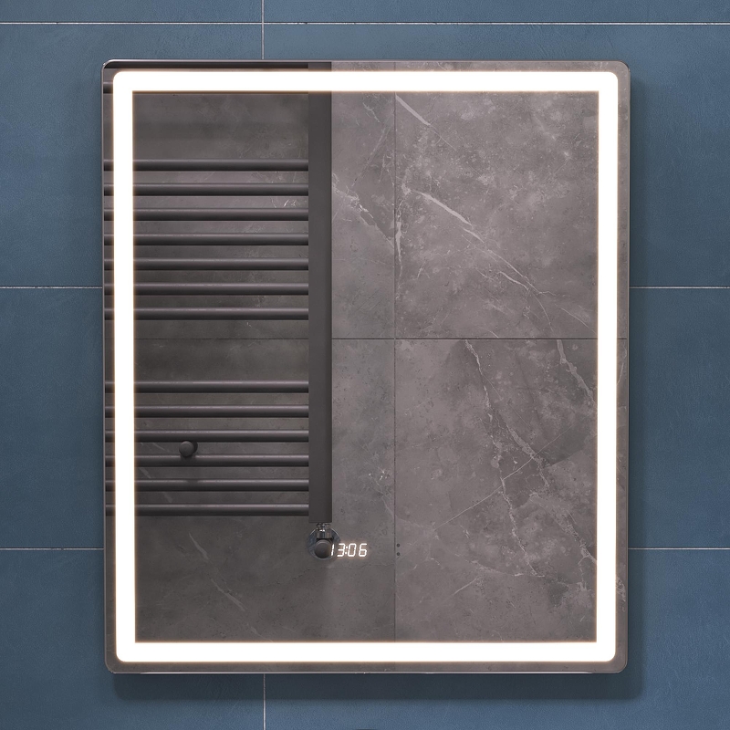 Зеркало Vigo Geometry Luxe 60 208 с подсветкой с бесконтактным выключателем с диммером с подогревом и часами
