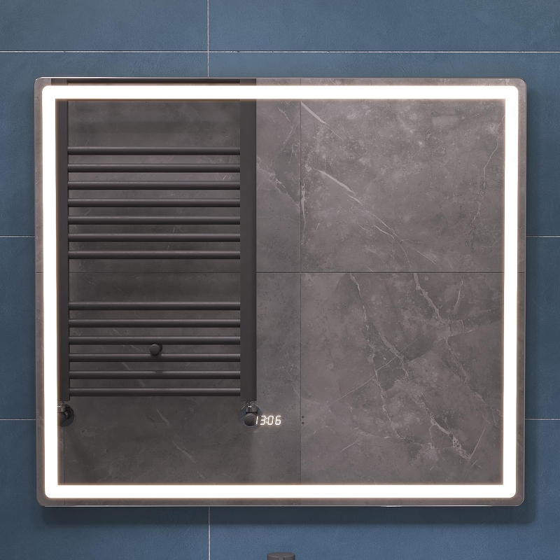 Зеркало Vigo Geometry Luxe 80 210 с подсветкой с бесконтактным выключателем с диммером с подогревом и часами