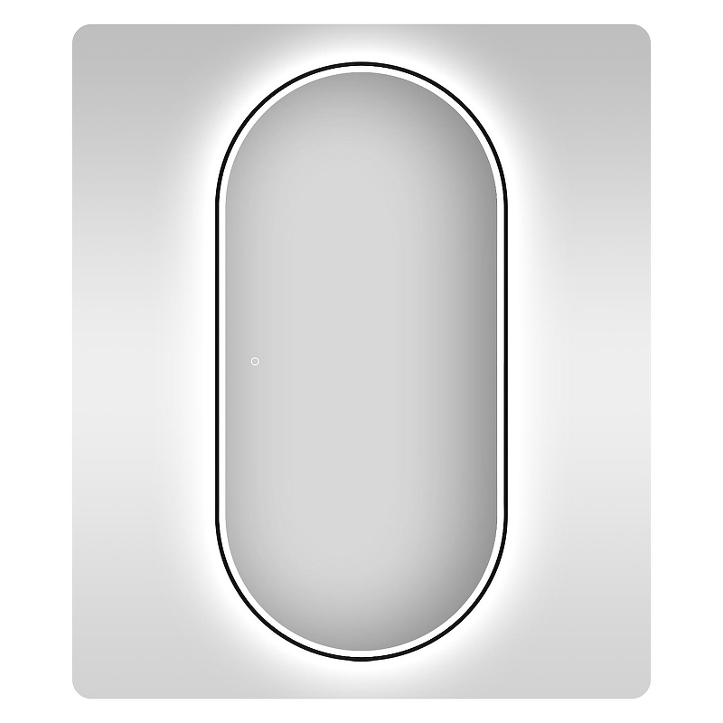 Зеркало Wellsee 7 Rays' Spectrum 55 172201620-172201630 с подсветкой цвет Черный матовый с сенсорным выключателем