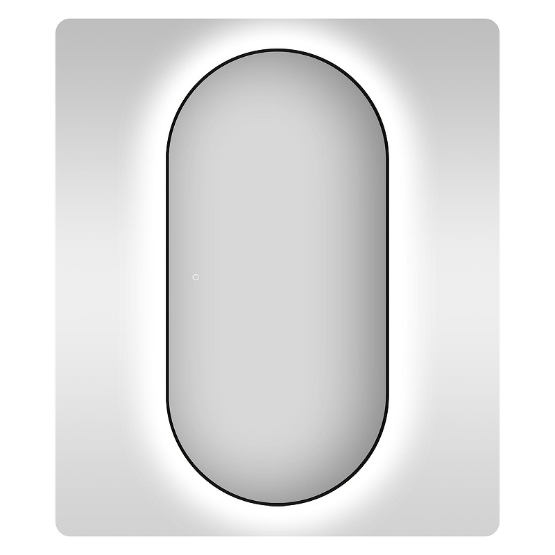 Зеркало Wellsee 7 Rays' Spectrum 60 172201560-172201570 с подсветкой цвет Черный матовый с сенсорным выключателем