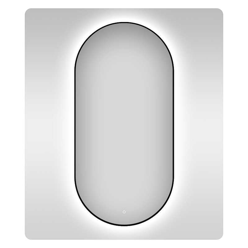 Зеркало Wellsee 7 Rays' Spectrum 60 172201950-172201960 с подсветкой цвет Черный матовый с сенсорным выключателем