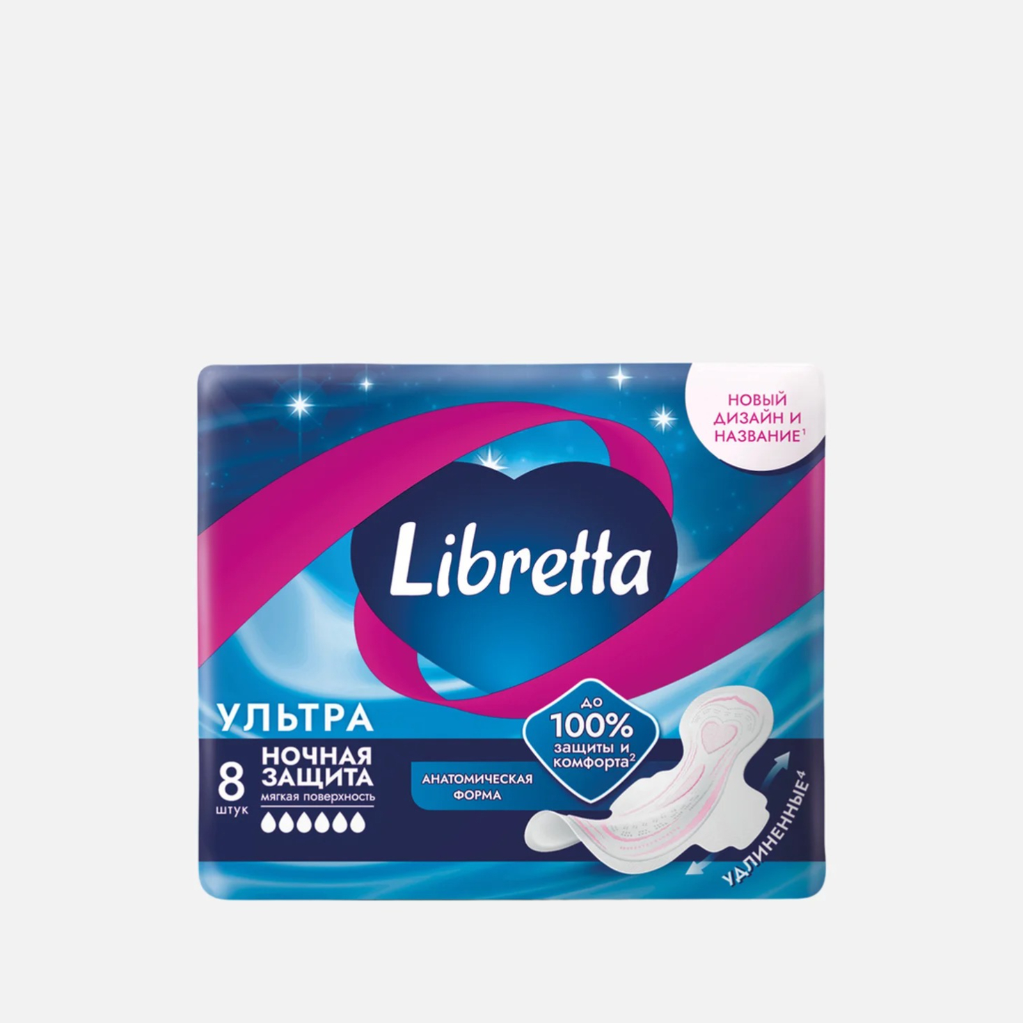 Женские гигиенические прокладки Libretta Ультра ночные 8 шт