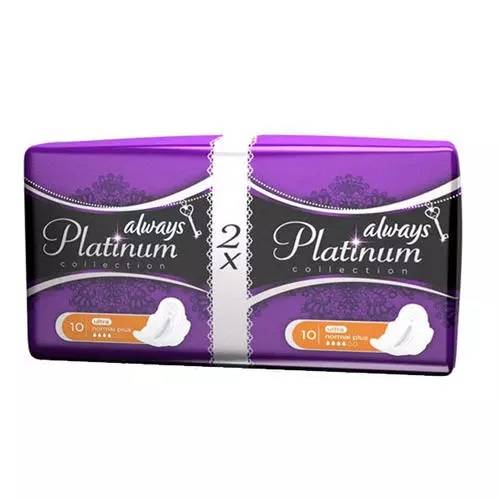 Женские гигиенические прокладки с крылышками Always Platinum Нормал Плюс, размер 2, 20шт