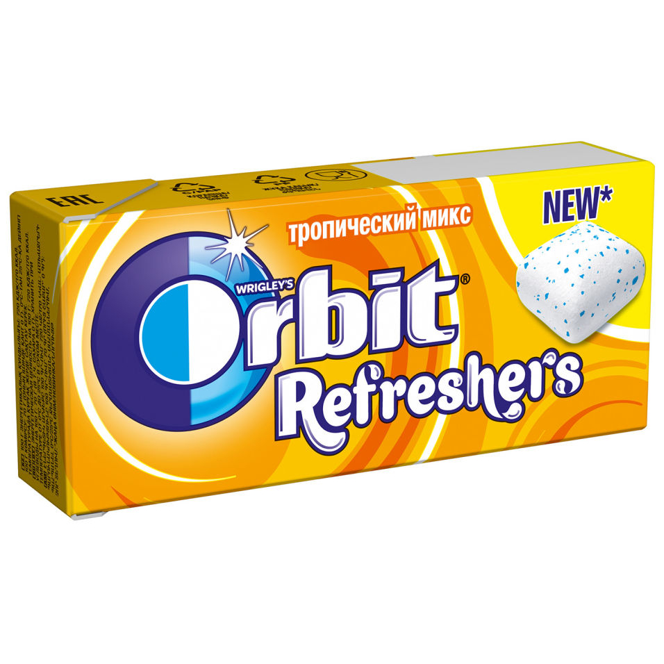 Жевательная резинка Orbit Refreshers Тропический микс, 16 г