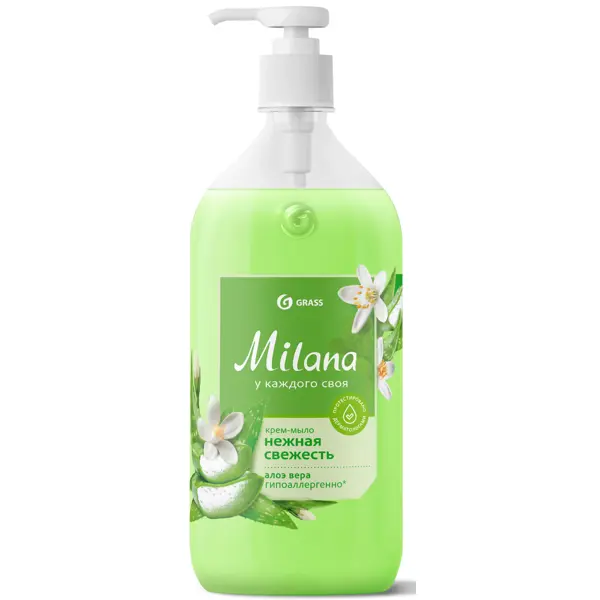 Жидкое крем-мыло Grass Milana «Алоэ вера» 1 л