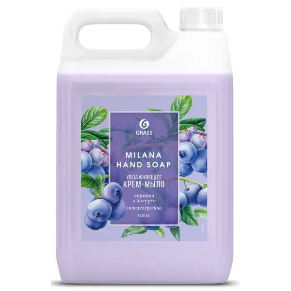Жидкое крем-мыло Grass Milana Черника в йогурте 5 кг