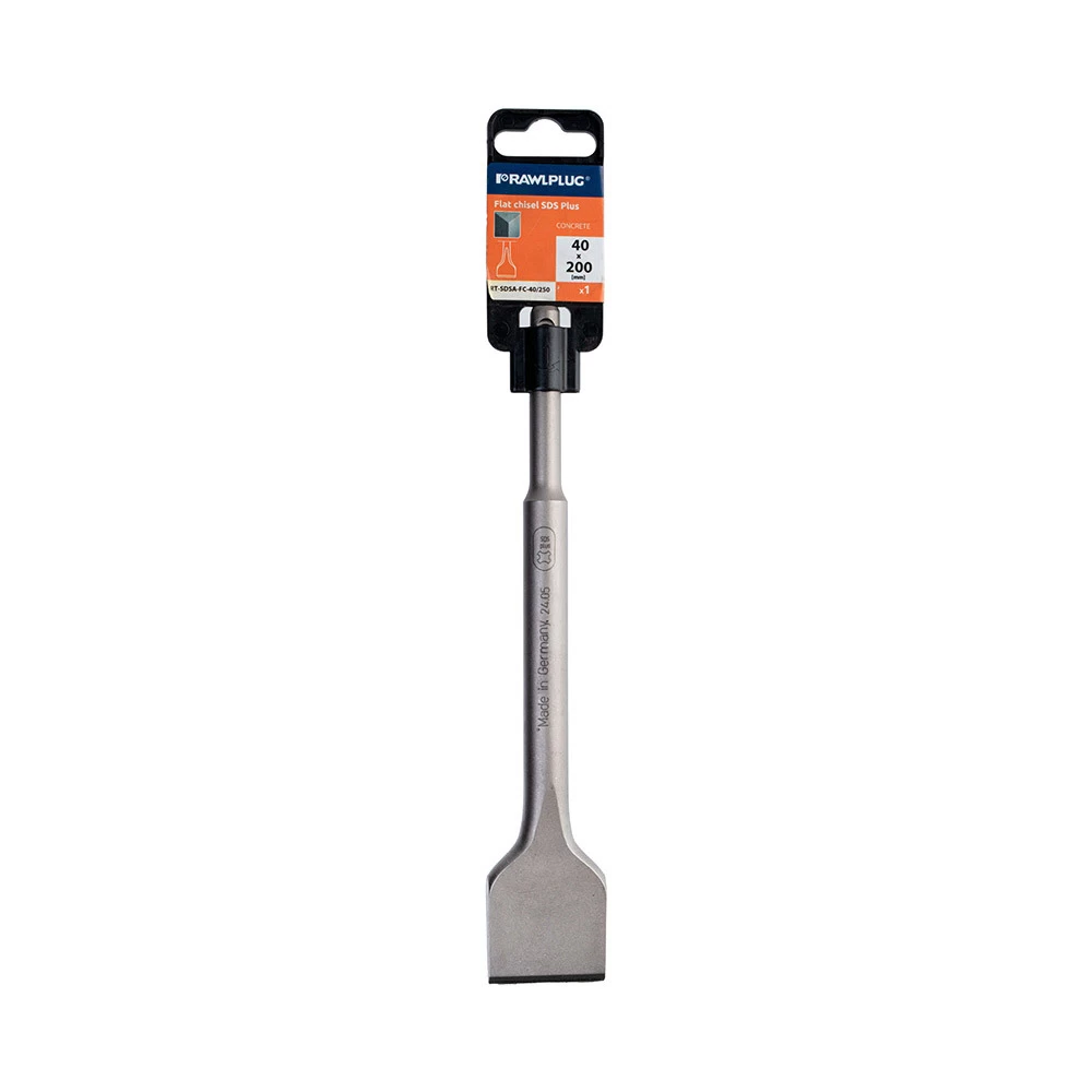 Зубило плоское SDS-plus Rawlplug (RT-SDSA-FC-40/250) 40х250 мм
