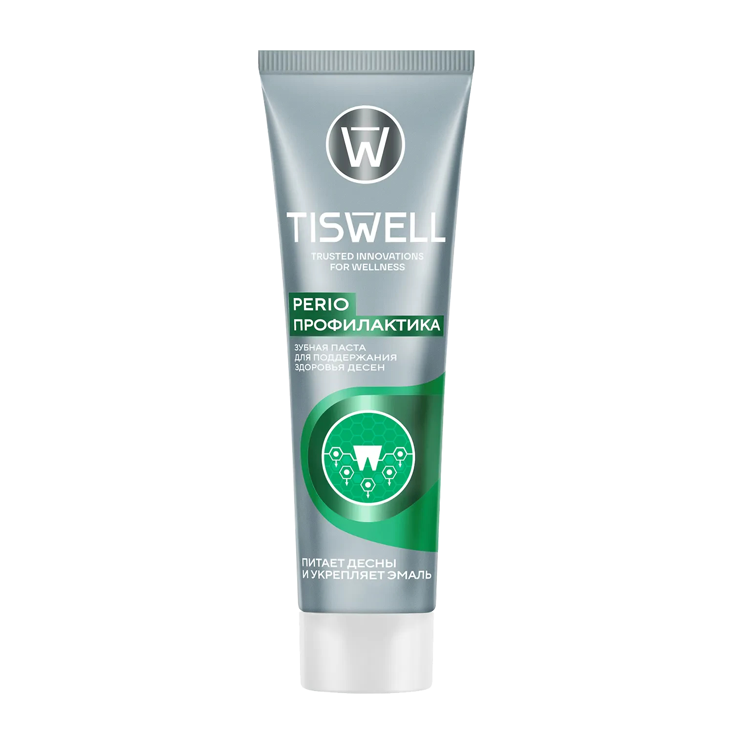 Зубная паста Tiswell Perio Профилактика с гиалуроном, для поддержания здоровья дёсен, 70-90 RDA, 110 г