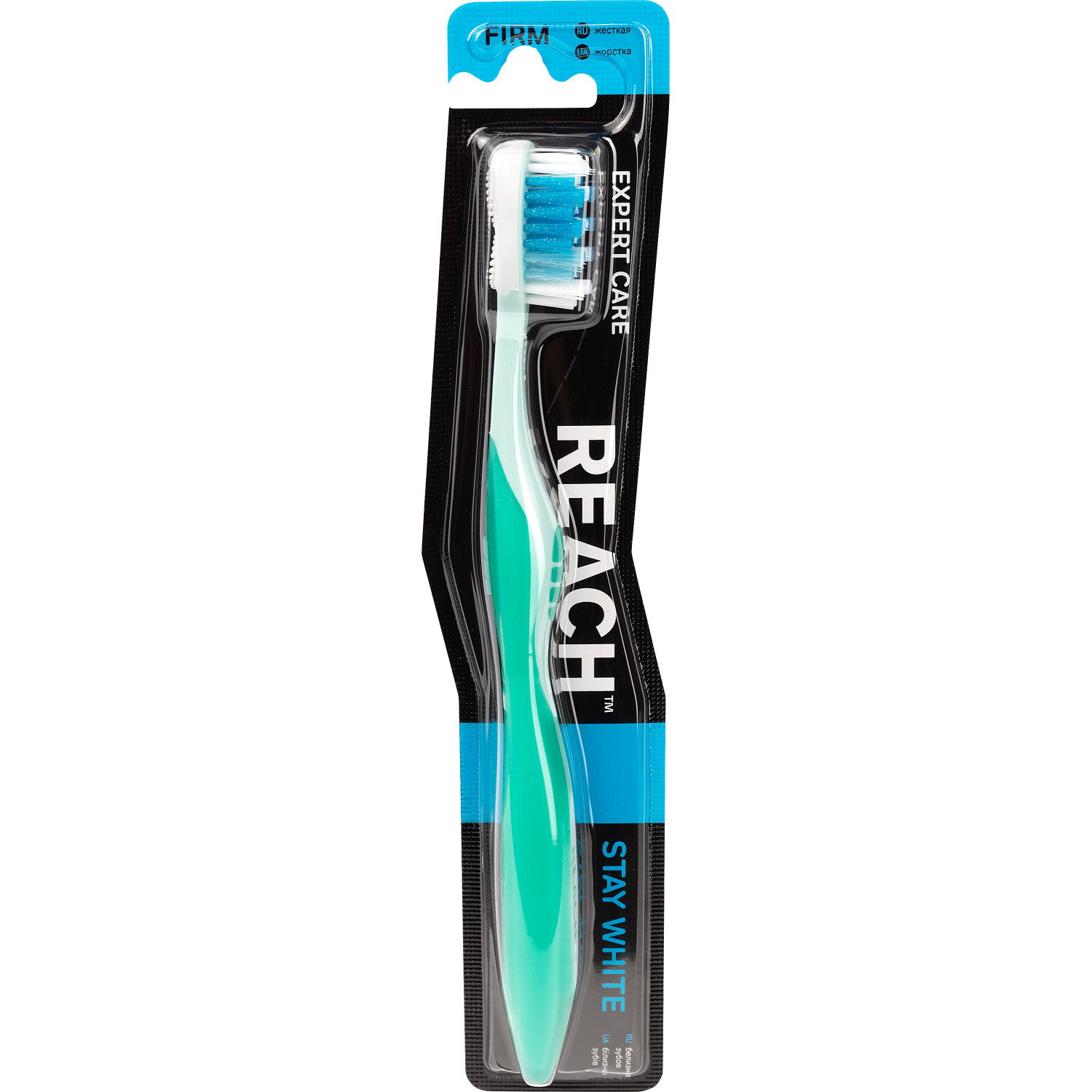 Зубная щетка Reach Stay White жесткая White-Green